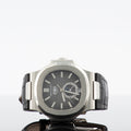 Patek Philippe Nautilus — Black Dial Steel Leather 40.5mm