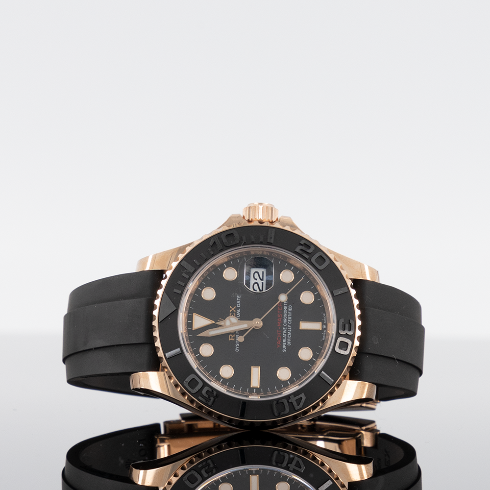 Rolex Yacht-Master 126655 — Rose Gold Black Dial Rose Gold Oysterflex 40mm