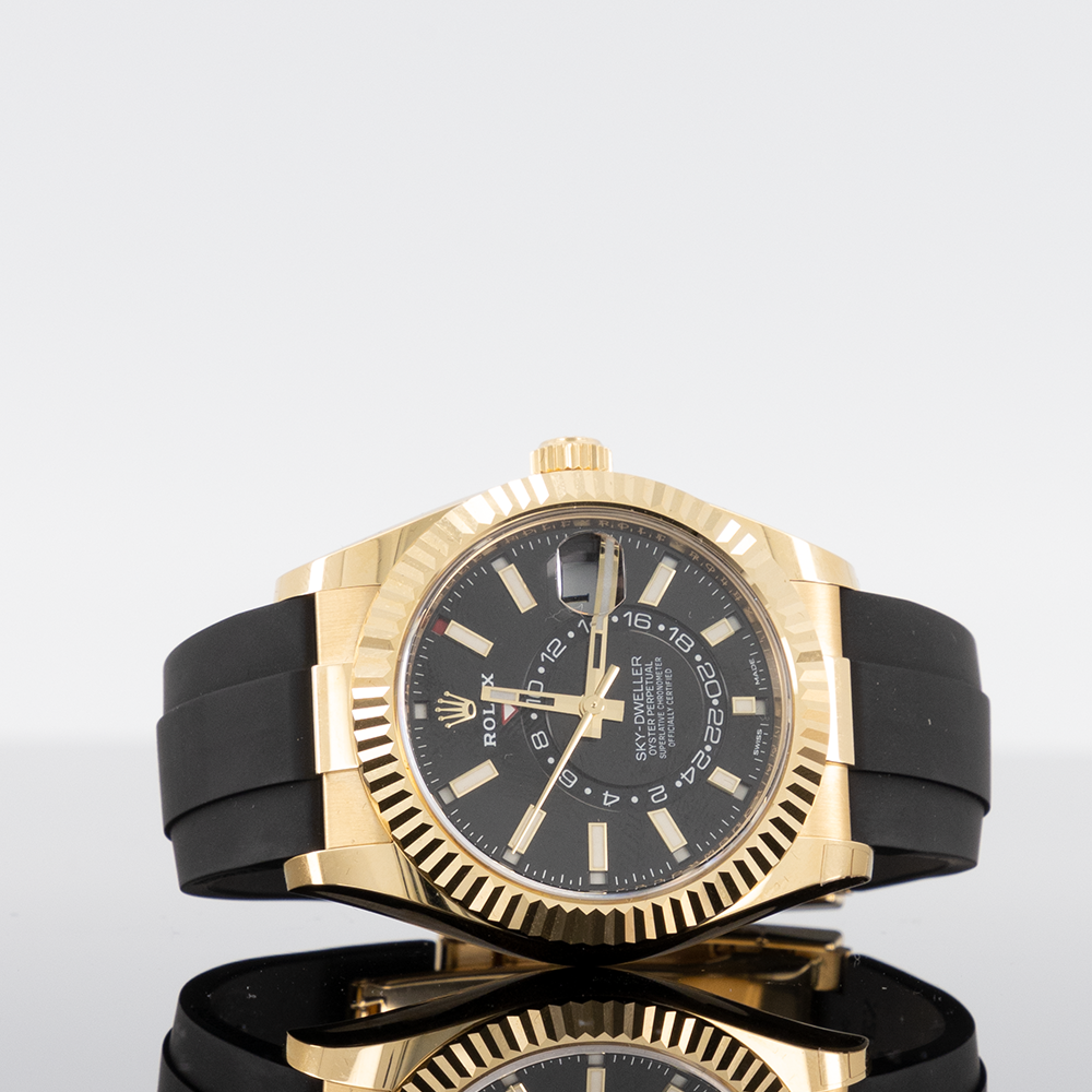 Rolex Sky-Dweller 336238 — Gold Black Dial Yellow Gold Oysterflex 42mm