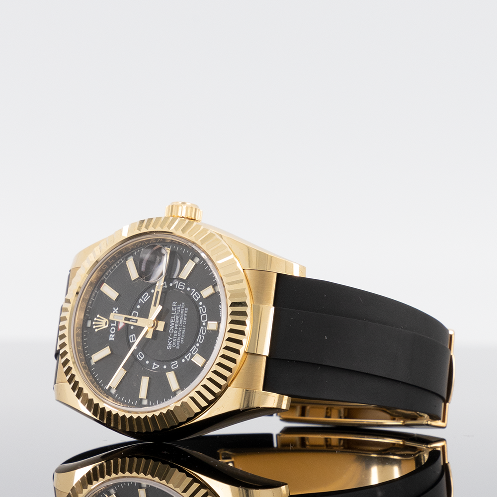 Rolex Sky-Dweller 336238 — Gold Black Dial Yellow Gold Oysterflex 42mm