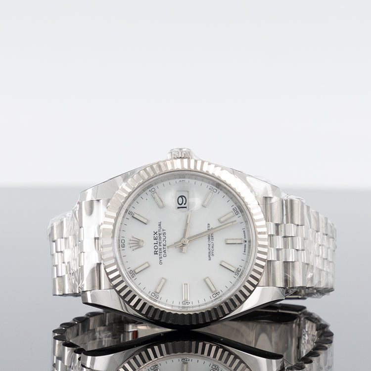 Rolex Datejust 126334 — White Index Dial Steel Jubilee 41mm
