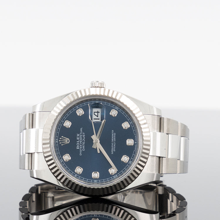 Rolex Datejust 126334 — Blue Diamond Dial Oystersteel Diamond 41mm