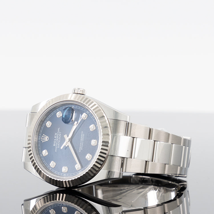 Rolex Datejust 126334 — Blue Diamond Dial Oystersteel Diamond 41mm