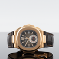 Patek Philippe Nautilus — Black Brown Dial Rose Gold Leather 40.5mm