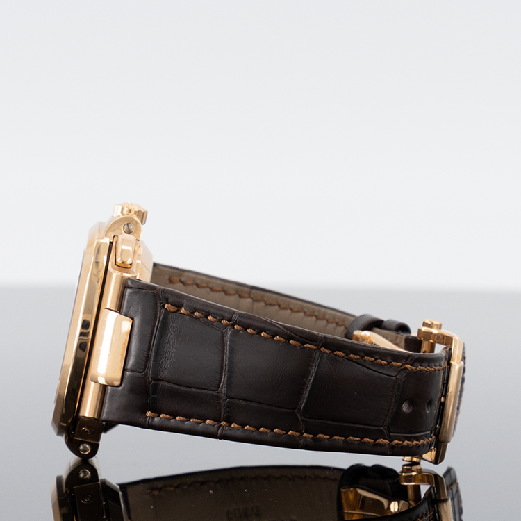 Patek Philippe Nautilus — Black Brown Dial Rose Gold Leather 40.5mm