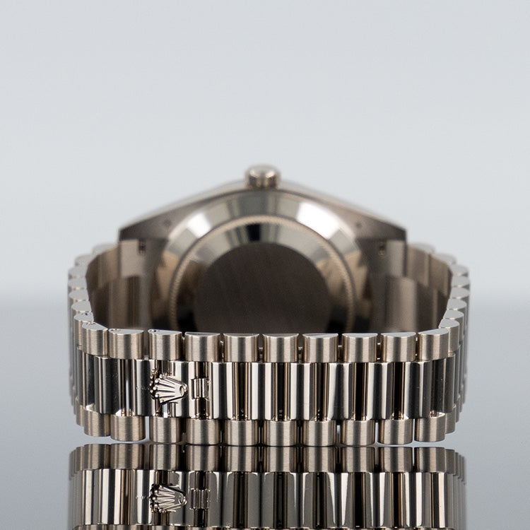 Rolex Day-Date 228239 — White Gold Green Roman Dial White Gold 40mm