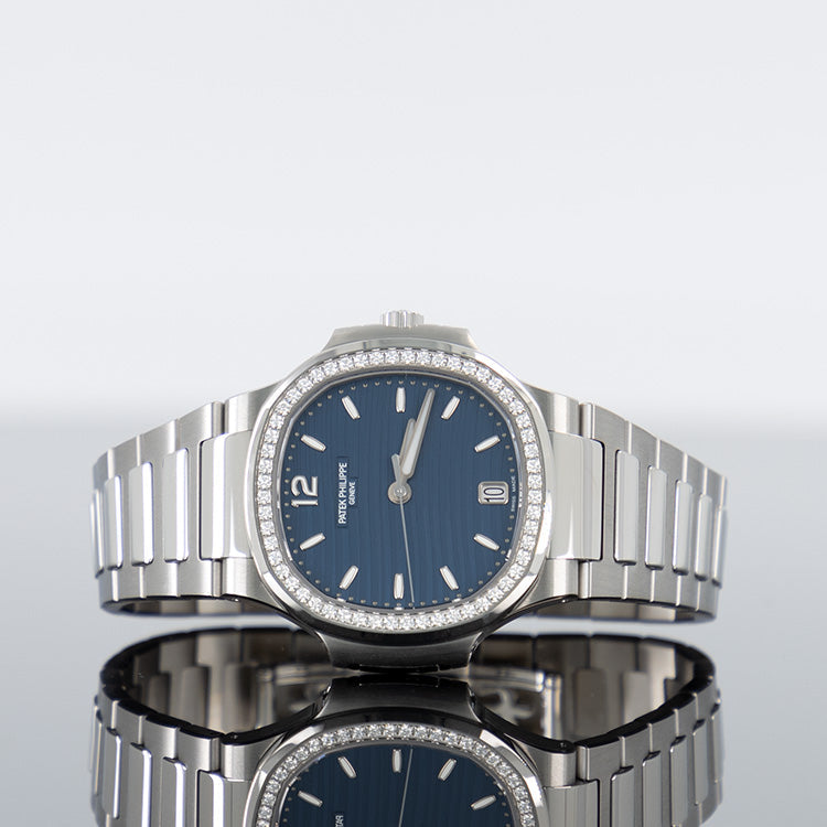 Patek Philippe Nautilus — Blue Dial Steel Diamond 35.2mm