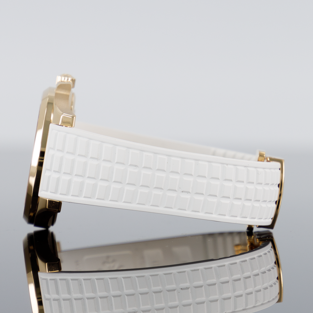 Patek Philippe Aquanaut — Gold Diamond Bezel White Dial Rose Gold Diamond 38.8mm