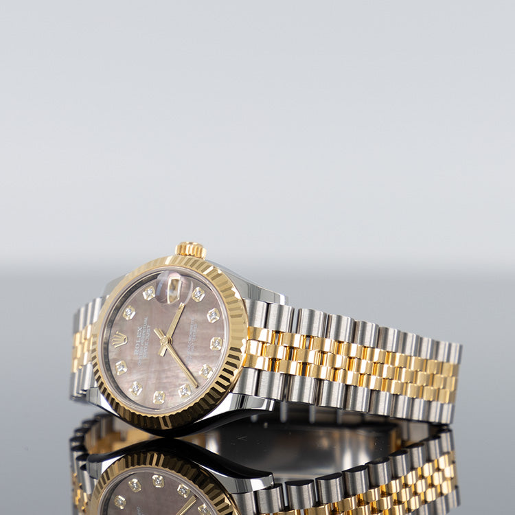 Rolex Datejust 278273 — Mother Of Pearl Brown Dial Yellow Gold Steel 31mm