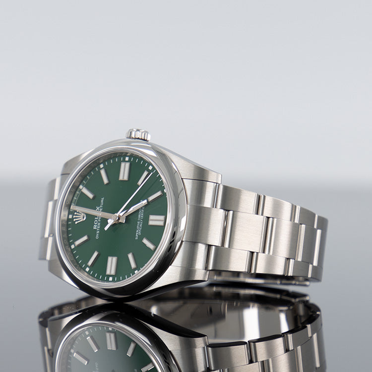 Rolex Oyster Perpetual 124300 — Green Dial Steel 41mm