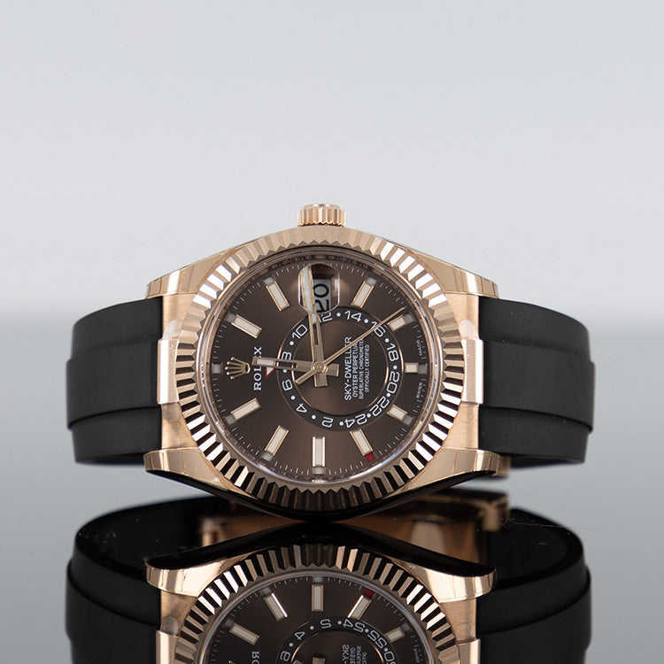 Rolex Sky-Dweller 336235 — Rose Gold Chocolate Dial Rose Gold Oysterflex 42mm