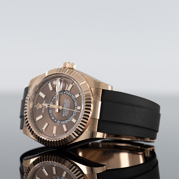 Rolex Sky-Dweller 336235 — Rose Gold Chocolate Dial Rose Gold Oysterflex 42mm