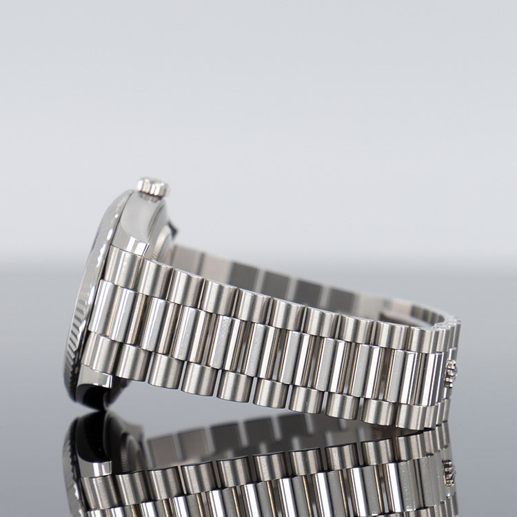 Rolex Day-Date 228236 — Green Arabic Dial Platinum 40mm