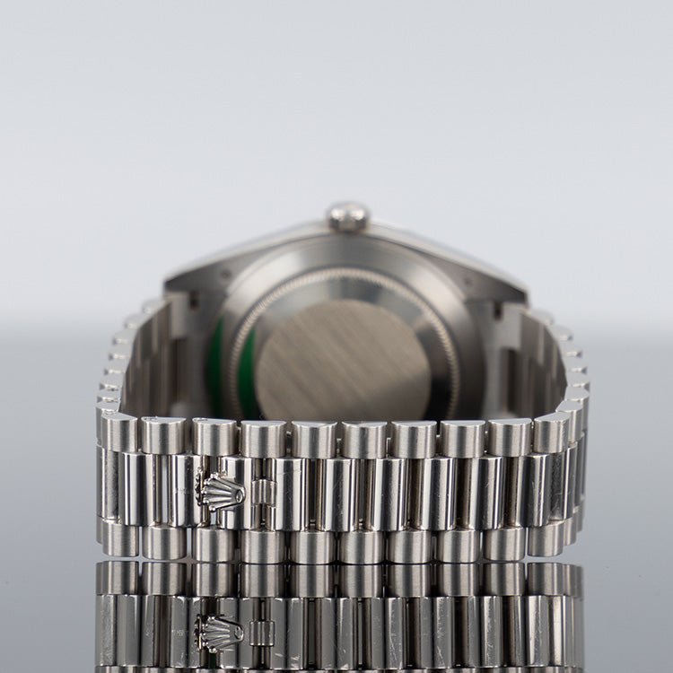 Rolex Day-Date 228236 — Green Arabic Dial Platinum 40mm
