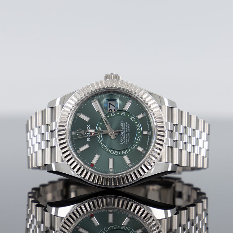 Rolex Sky-Dweller 336934 — Green Dial Steel Jubilee 42mm