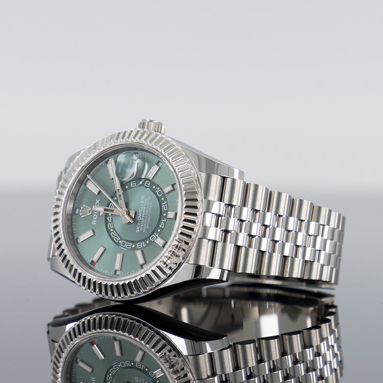 Rolex Sky-Dweller 336934 — Green Dial Steel Jubilee 42mm