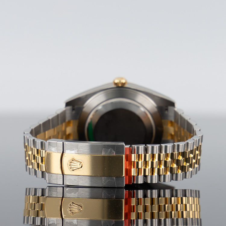 Rolex Datejust 126333 — Gold Fluted Black Diamond Dial Yellow Gold Steel Diamond 41mm