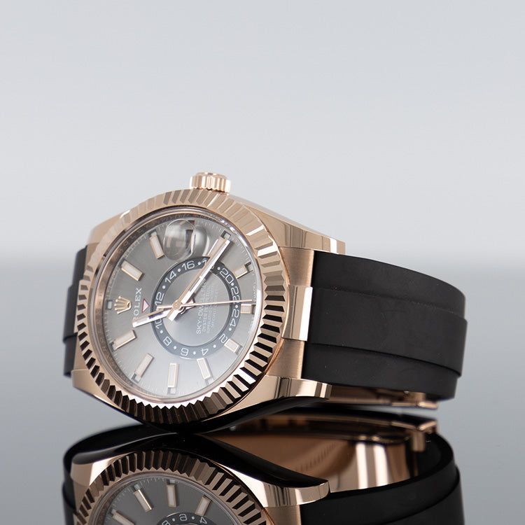 Rolex Sky-Dweller 336235 — Rose Gold Rhodium Dial Rose Gold Oysterflex 42mm
