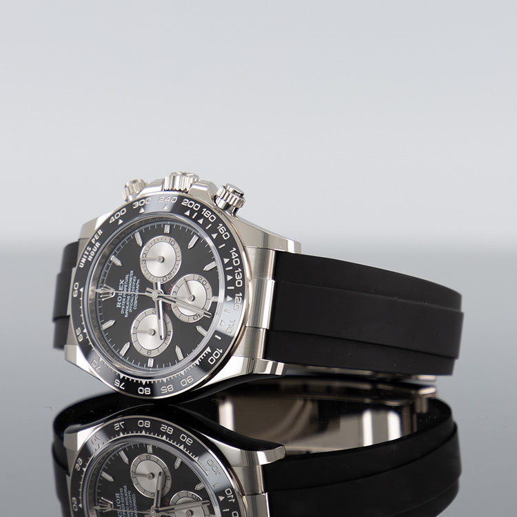 Rolex Daytona 126519LN — White Gold Bright Black Dial White Gold Oysterflex 40mm
