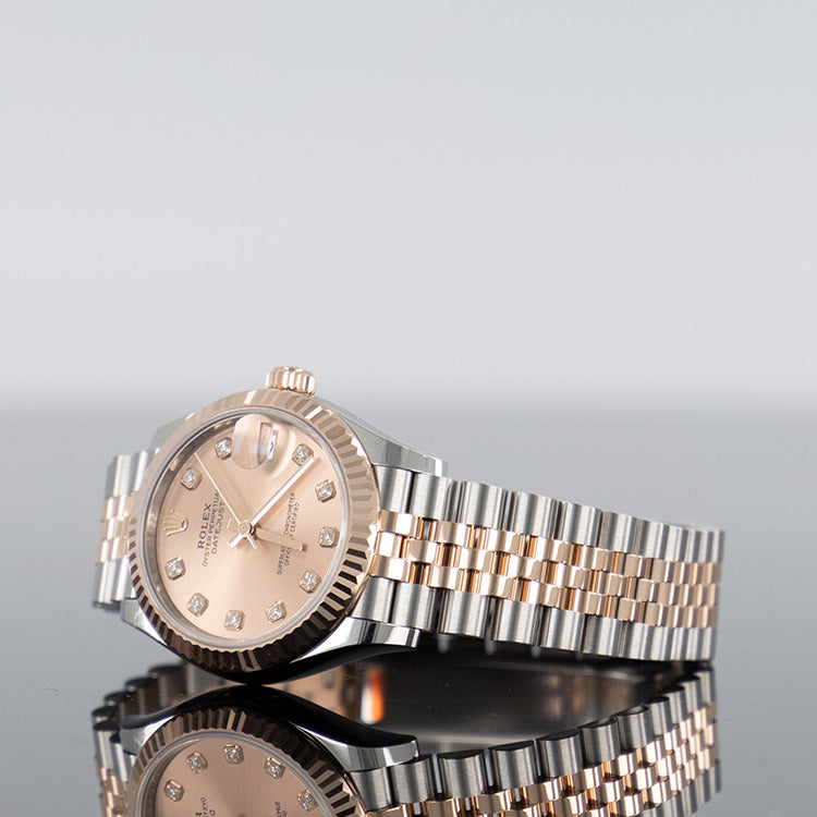 Rolex Datejust 278271 — Gold Rose Diamond Dial Steel Diamond 31mm