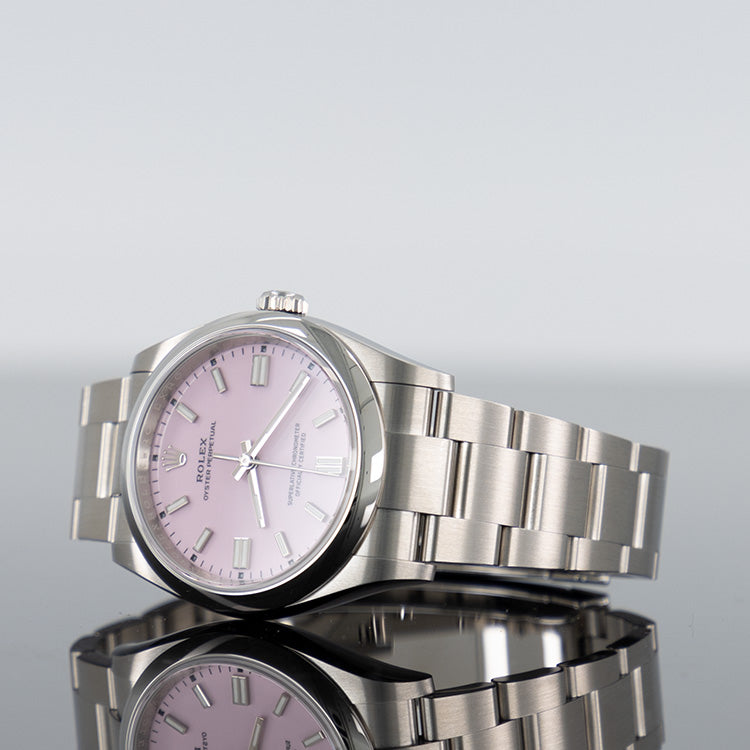 Rolex Oyster Perpetual 126000 — Pink Dial Steel 36mm