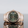Rolex Day-Date 228235 — Rose Gold Olive Roman Dial Rose Gold 40mm