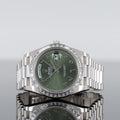 Rolex Day-Date 228396TBR — Green Dial Platinum 40mm