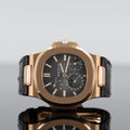 Patek Philippe Nautilus — Brown Leather Brown Dial Rose Gold Leather