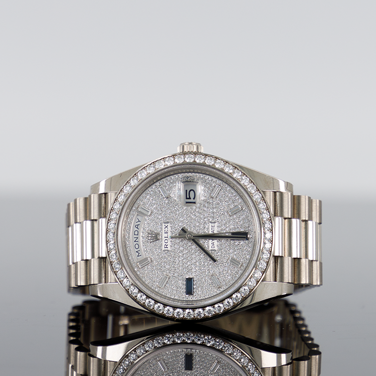 Rolex Day-Date 228349 — White Gold Pave Dial White Gold Diamond 40mm