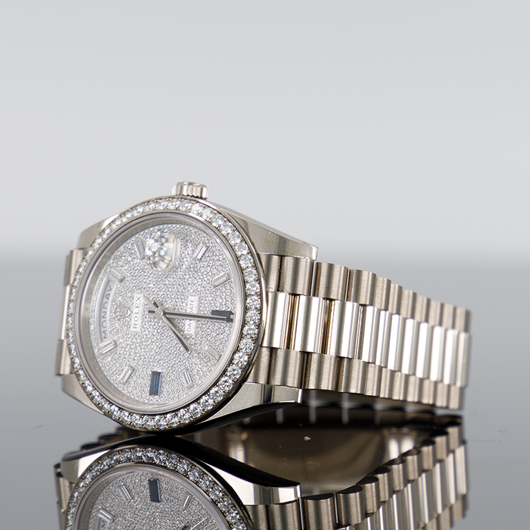Rolex Day-Date 228349 — White Gold Pave Dial White Gold Diamond 40mm