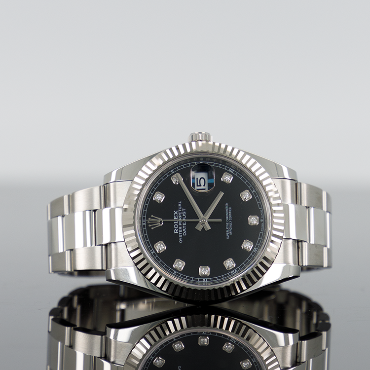 Rolex Datejust 126234 — Black Diamond Dial Steel Diamond 36mm