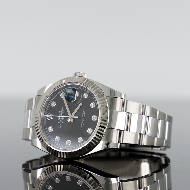 Rolex Datejust 126234 — Black Diamond Dial Steel Diamond 36mm