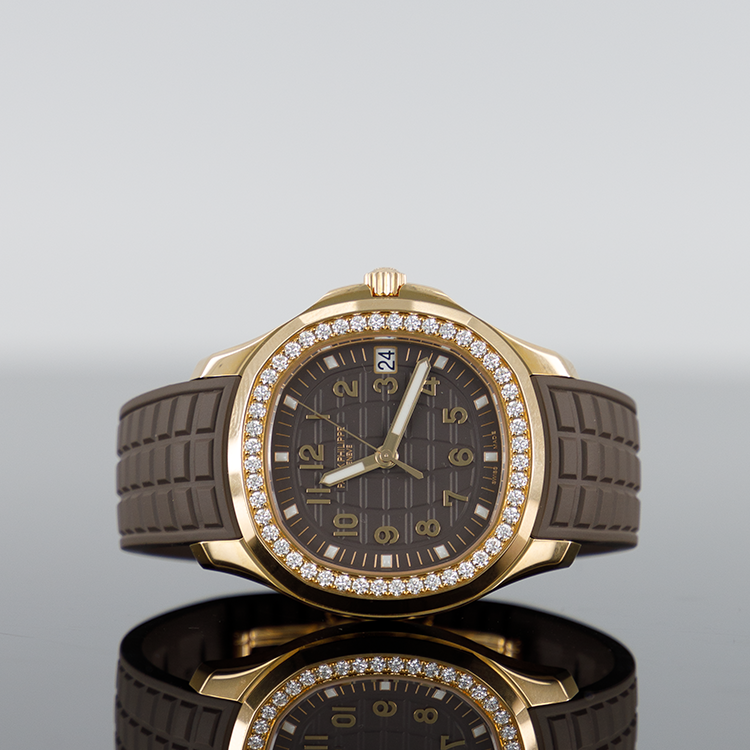 Patek Philippe Aquanaut — Rose Gold Brown Dial Rose Gold Diamond 38.8mm