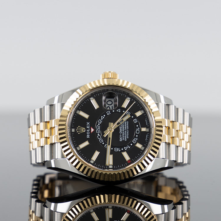 Rolex Sky-Dweller 336933 — Gold Black Dial Yellow Gold Steel Jubilee 42mm