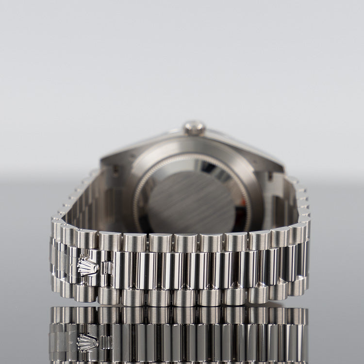 Rolex Day-Date 228396TBR — Meteorite Baguette Dial Platinum Baguette 40mm