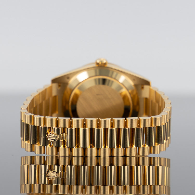 Rolex Day-Date 228348RBR — Gold Ombre Green Dial Yellow Gold 40mm