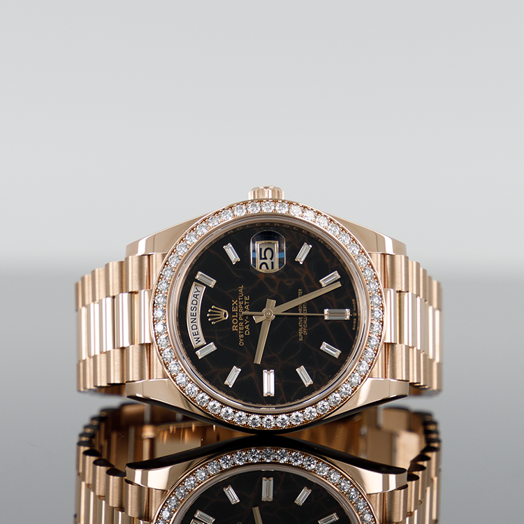 Rolex Day-Date 228345RBR — Rose Gold Diamond Baguette 40mm