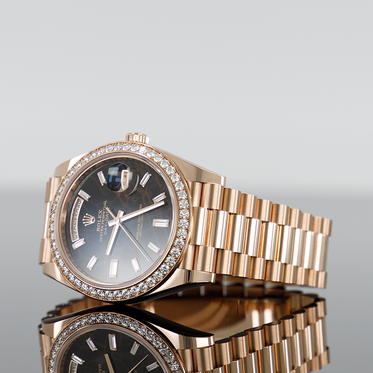 Rolex Day-Date 228345RBR — Rose Gold Diamond Baguette 40mm