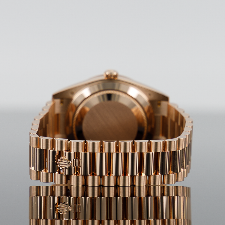 Rolex Day-Date 228345RBR — Rose Gold Diamond Baguette 40mm