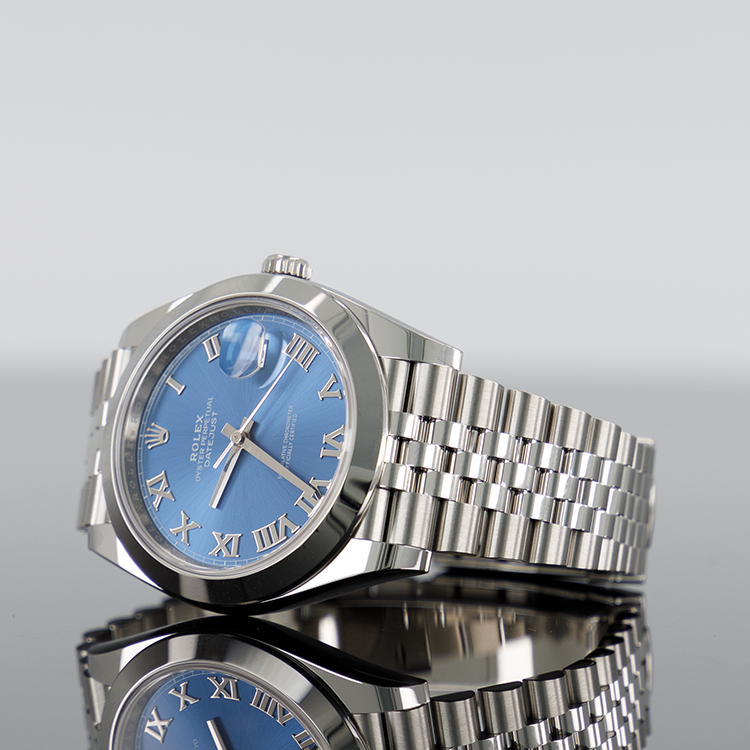 Rolex Datejust 126300 — Blue Roman Dial Steel Jubilee 41mm