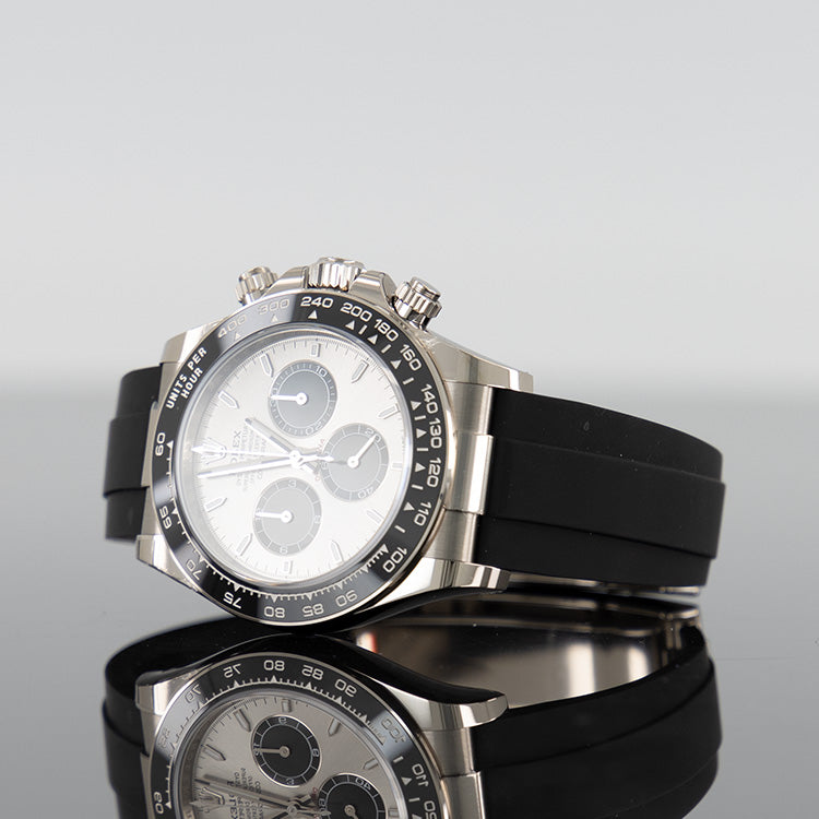 Rolex Daytona 126519LN — Black Dial White Gold Steel Oysterflex 40mm