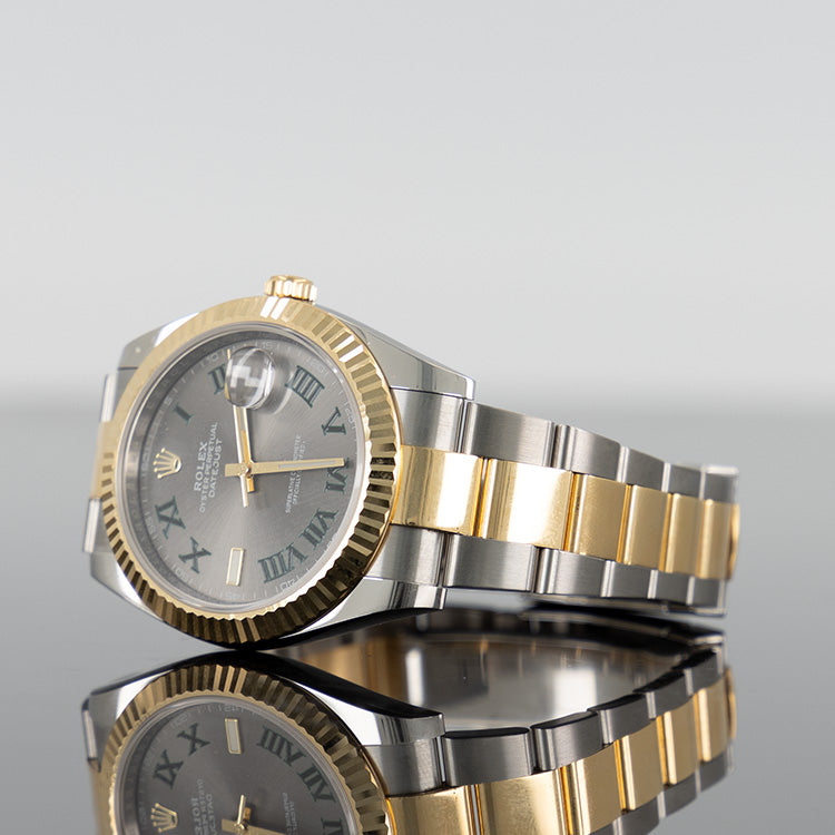 Rolex Datejust 126333 — Gold Fluted Wimbledon Dial Yellow Gold Steel 41mm