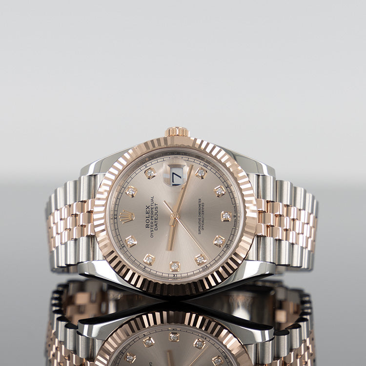 Rolex Datejust 126331 — Gold Sundust Diamond Dial Steel Diamond 41mm
