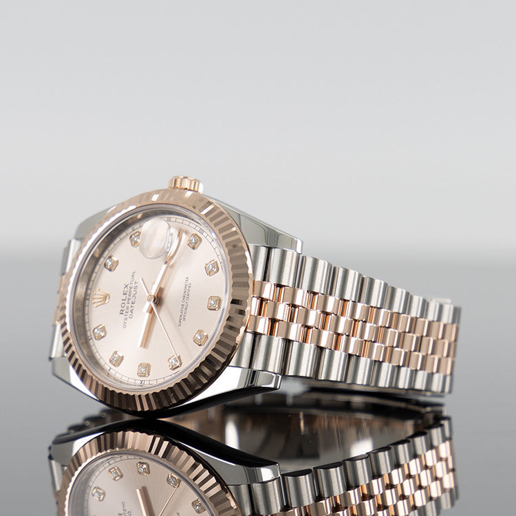 Rolex Datejust 126331 — Gold Sundust Diamond Dial Steel Diamond 41mm