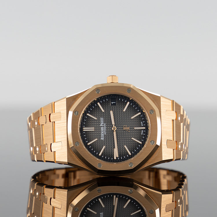 Audemars Piguet Royal Oak 16202OR — Gold Smoke Slate Grey Dial Rose Gold 39mm