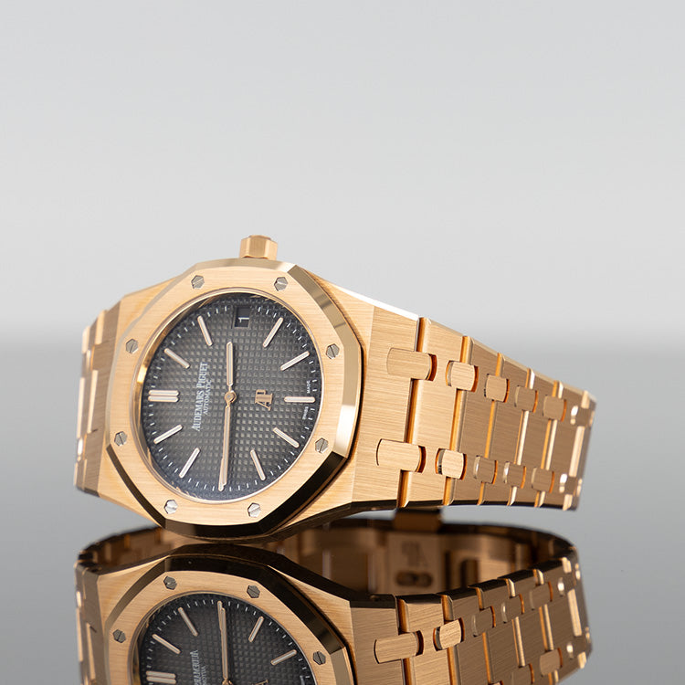 Audemars Piguet Royal Oak 16202OR — Gold Smoke Slate Grey Dial Rose Gold 39mm