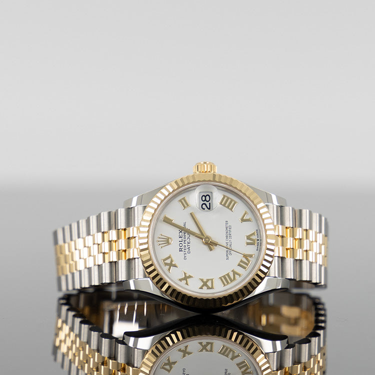 Rolex Datejust 278273 — Gold White Roman Dial Yellow Gold Steel 31mm