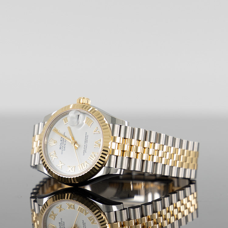 Rolex Datejust 278273 — Gold White Roman Dial Yellow Gold Steel 31mm