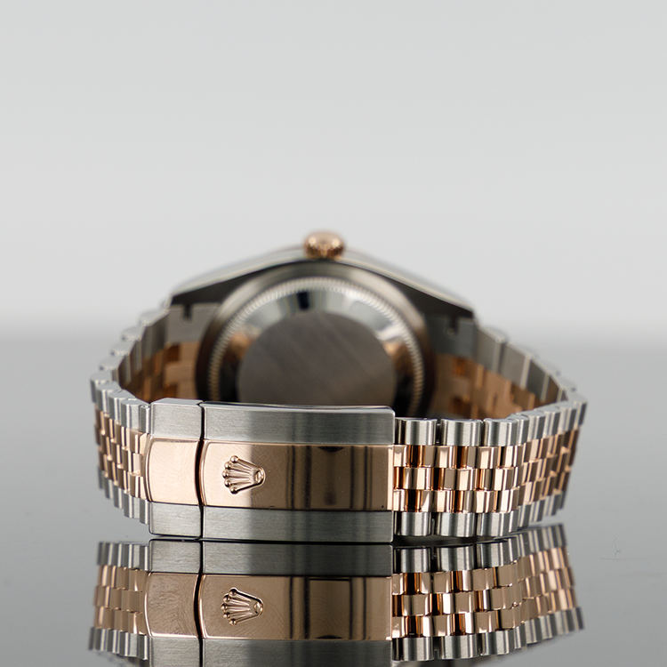 Rolex Datejust 126231 — Gold Fluted Grey Index Dial Rose Gold Steel 36mm