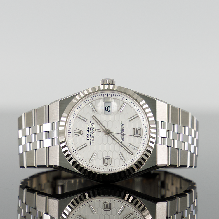 Rolex Land Dweller 40mmSteel 127334 — White Honeycomb Motif Dial